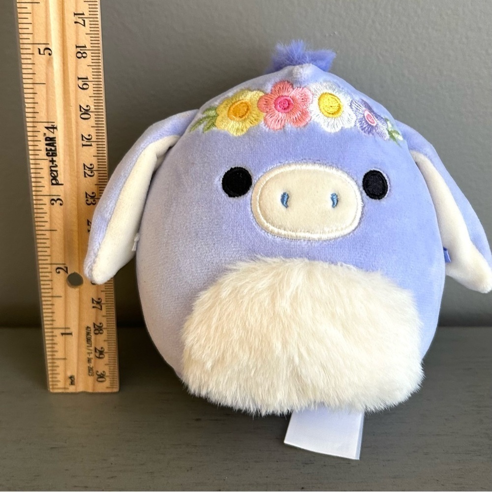 Squishmallows Easter Milanda Donkey Plush Toy 4.5 in Purple Floral Crown NWOT - Picture 6 of 6